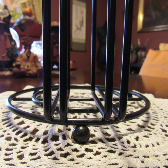 ▪️🖤▪️Fabulous Art Deco Style Onyx Black Powder Coated Enamel Paper Towel Holder - Picture 10 of 12
